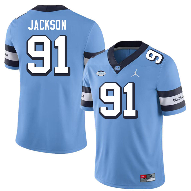 Men #91 Leroy Jackson North Carolina Tar Heels College Football Jerseys Stitched-Throwback